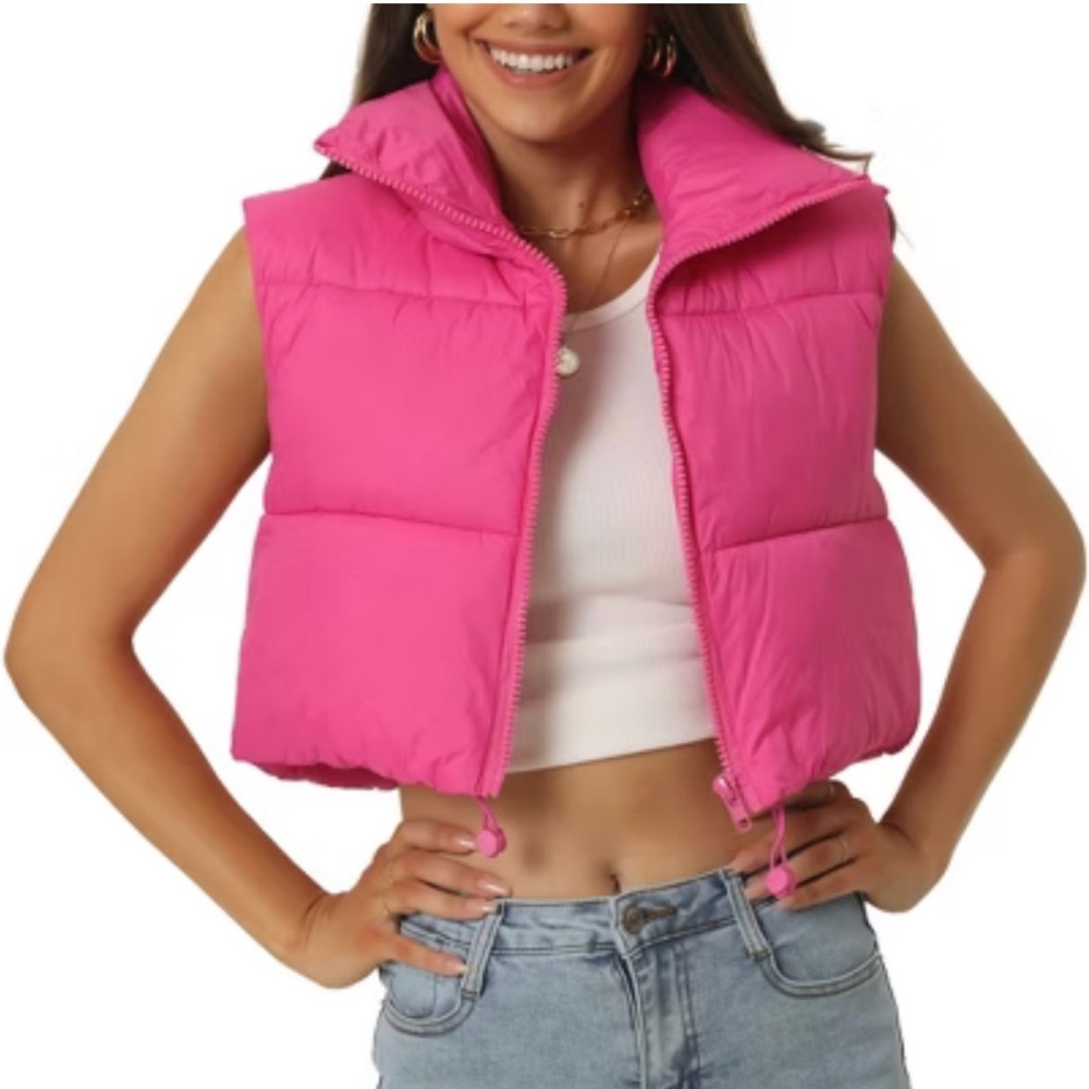 SHEIN Bright Pink Puffer Vest